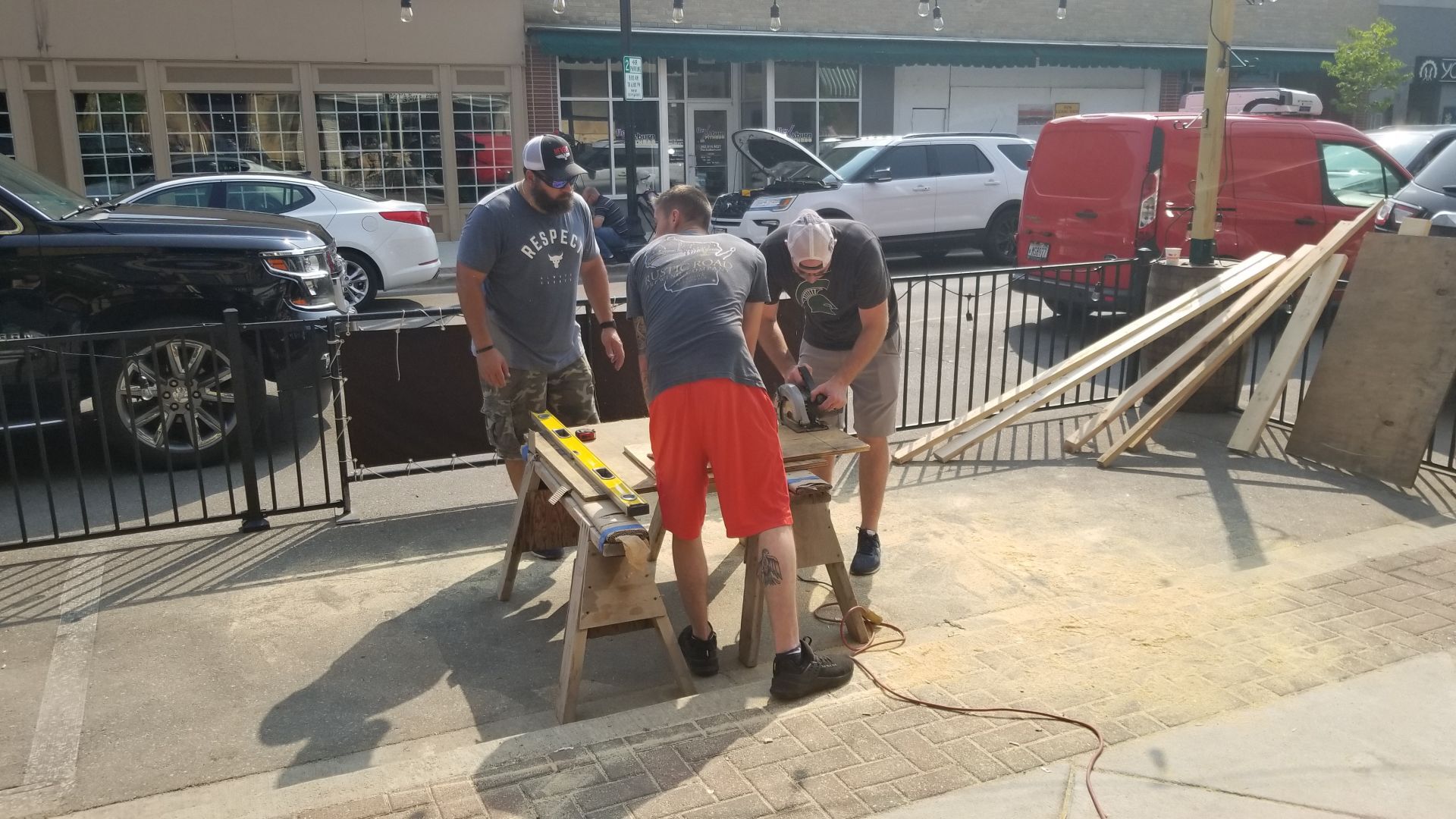 Boarding up businesses